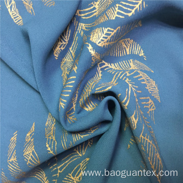 Breathable Gold Foil Printed 100% Polyester Chiffon Cloth